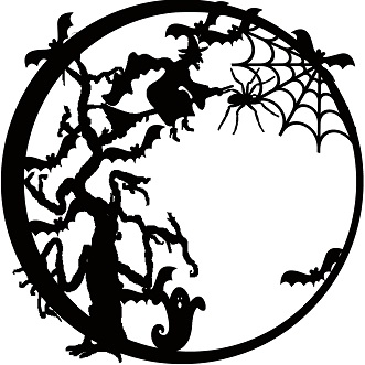 halloween circles 12 x 12 witch tree scary,halloween,spider,web,